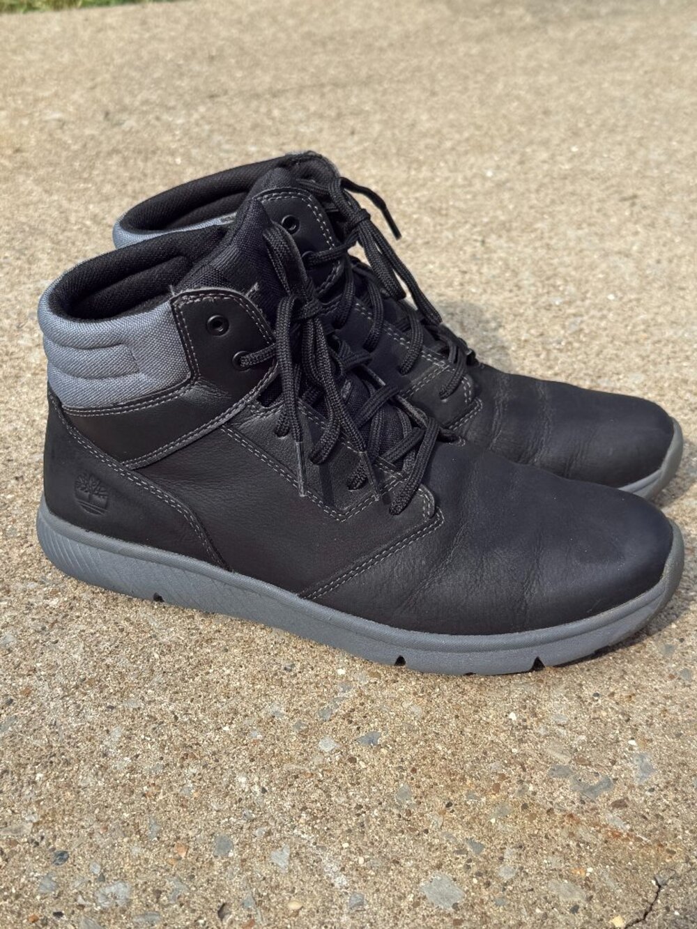 Timberland Boltero Mid Mens 6.5 Leather Sneaker Boots Black Gray Gorpcore 4072